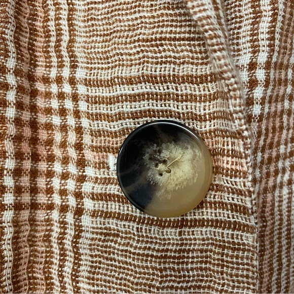 J.Jill Blazer Jacket Linen Blend Henna Plaid Lined Harper Sz M - Picture 6 of 13